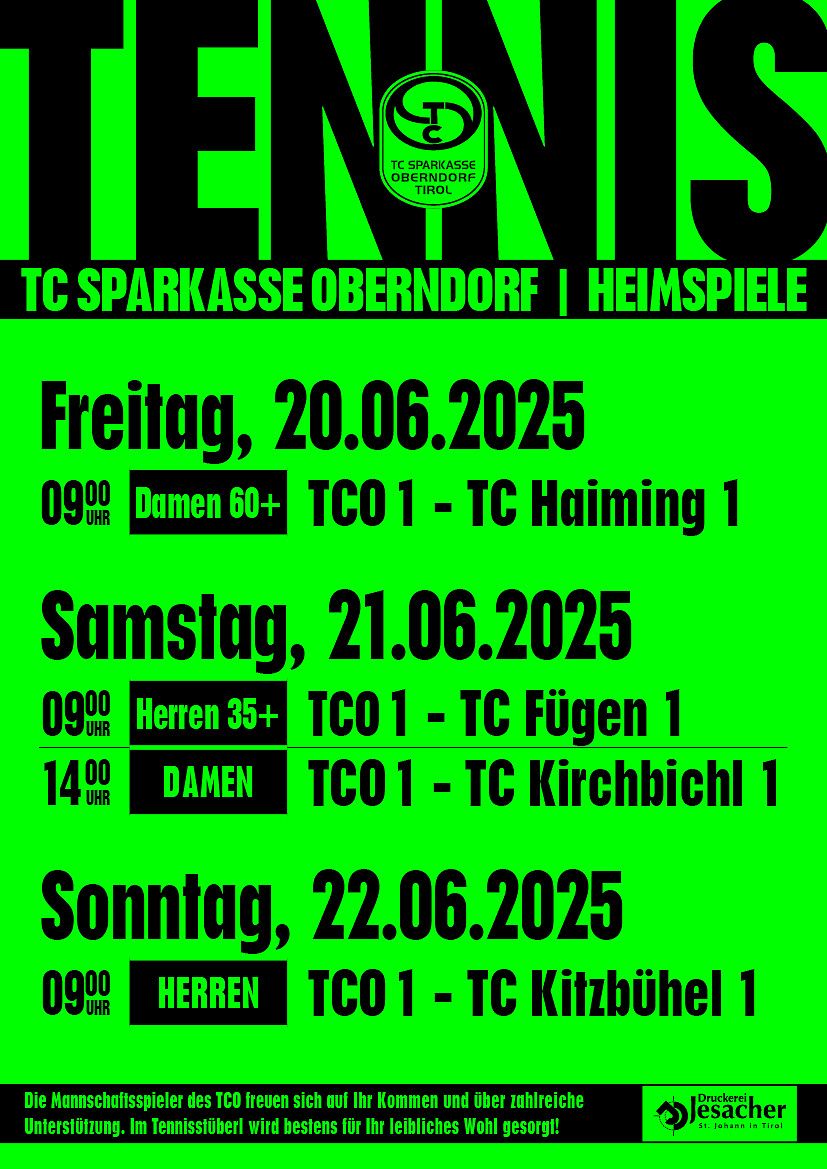 Plakat Tennismeisterschaften